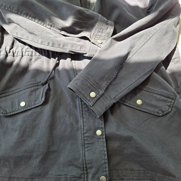 Lucky Brand Women's Charcoal Black Full Zip Hooded Anorak Style Jacket XL - Picture 7 of 9